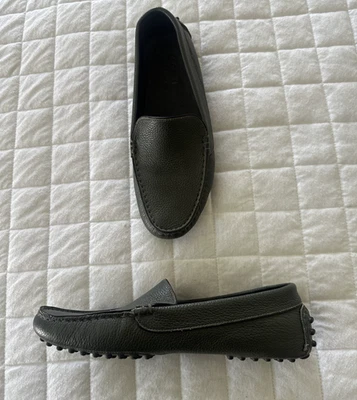 Mocasín clásico M Gemi para mujer 40 EE. UU. 9 de cuero granulado verde oscuro Foto 1 de 4