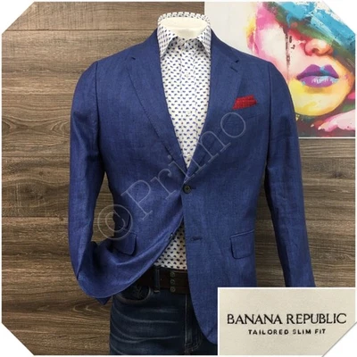 BANANA REPUBLIC Mens Linen Blazer Sport Coat Casual Jacket Size 42S Slim Suit - Image 1 of 4