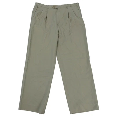 Pantalones de vestir Brioni para hombre 36 R caqui tostado Cannes plisado lana hechos en Italia Foto 1 de 4