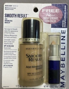 Maybelline Smooth Result Age Minimizing Makeup & Concealer Nude/Ivory NOS Retire - Picture 1 of 7