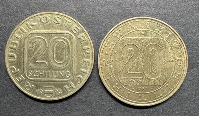 AUSTRIA 20 SCHILLING 1980 1994 1 YEAR Commemorative Low Mintage 2 Coin Lot - Image 1 of 3