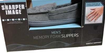 SHARPER IMAGE Unisex Gray Memory Foam Slippers LG- Men(9/10) Women(10/11) #BK44 - Image 1 of 2