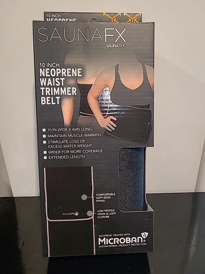 Saunafx 10" Black Colored Neoprene Slimmer Belt Double Bonded With Microban B020