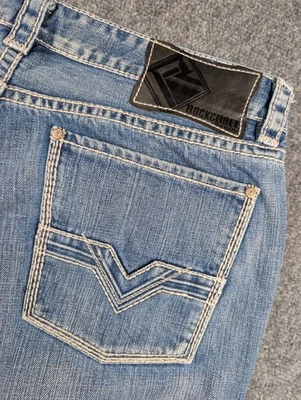 Rock & Roll Cowboy Regular Bootcut Jeans Mens 36/31 Med Wash Denim - Image 1 of 4