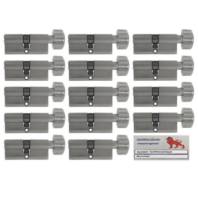 14x Cylindre à Bouton 80mm 40/40 + 10 Clé S'Ouvrant avec la Même Clé Carte des - Photo 1/4