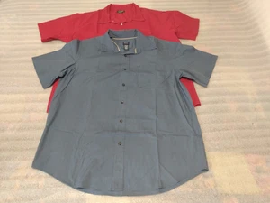 Basic Editions (Blue) & Cherokee (Red )men's 2pc short sleeve shirts Size XL - Picture 1 of 11