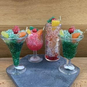 VTG Realistic 3D Cocktail Drink Refrigerator Fridge Magnet Bundle 4 Teal Pink - Bild 1 von 21