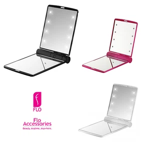 Espejo de celebridades FLO 8 luces LED maquillaje cosmético portátil compacto bolsillo plegable - Imagen 1 de 10