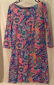 Lilly Pulitzer Colorful Bay Dress 3/4 Sleeves No Prob Llama Women's Size Medium - Picture 1 of 6