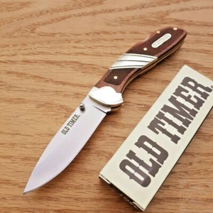 Schrade Old Timer Medium Folding Knife 2.75" Stainless Blade Brown Wood Handle - Picture 1 of 11