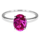 1.70Ct Oval Shape AA Grade Natural African Tourmaline Ring In 14KT White Gold