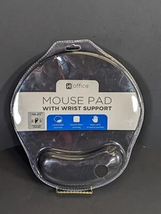 Mouse Pad w/ Wrist Rest Ergonomic Round Black - Gaming Office (BRAND NEW!) - Picture 1 of 4