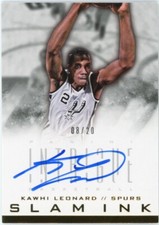 2013-14 PANINI INTRIGUE KAWHI LEONARD #08/20 SLAM INK AUTO SPURS ON-CARD NM