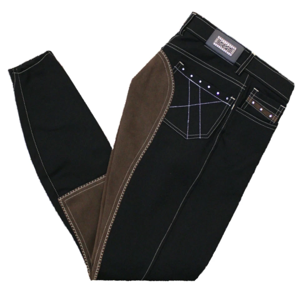 Reithose Easy Rider Zohra Diamond Full, Vollbesatz, Strass, schwarz-braun - Bild 1 von 1