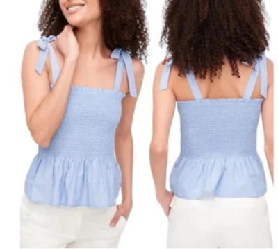 J. Camiseta sin mangas Crew ajustada con hombros descubiertos azul para mujer mediana Foto 1 de 4