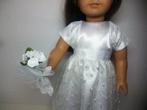 Lote Chaqueta Ramo Blanco Conjunto Boda Novia Novia Se Ajusta a Muñeca American Girl 18" - Imagen 1 de 8