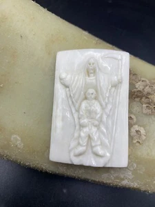Bone cabochon Hand carved Santa Muerte Made From Water buffalo - Picture 1 of 1
