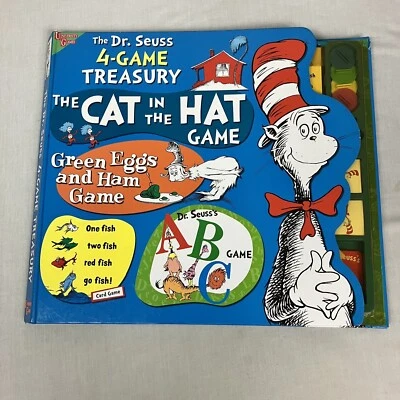 Dr Seuss 4-Game Treasury - Cat in the Hat Green Eggs & Ham ABC Game Go Fish Game - Image 1 of 4