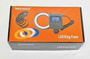 Neewer RF-550 Macro LED Ring Flash w/ LCD Display Screen Adapter Rings - NEW - Picture 1 of 5