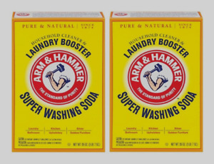 2 Boxes Arm & Hammer SUPER WASHING SODA 55oz Detergent Booster Household Cleaner