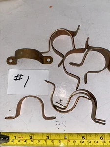 1-1/4” Copper 2-Hole Strap, 10 Pack, Pipe Support, New Some May Be Tarnished - Picture 1 of 1
