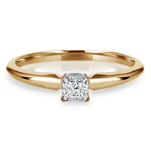0.16 CT Princess SI1 G Diamond Solitaire Engagement Ring 10K Yellow Gold - Bild 1 von 3
