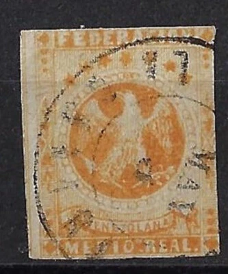 Venezuela: 1863; Scott 012, authentic, cancellation La Guaira, EBV1000-2 - Image 1 of 2