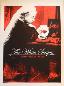 White Stripes Concert Poster 2007 Milan Rob Jones Signed #ed Silk Screen Print - Picture 1 of 2