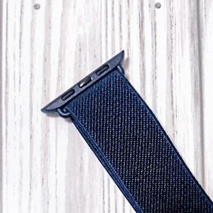 42/44mm Nylon Elastic Loop Band fits Apple Watch, Navy Blue, Adjustable - Picture 1 of 3