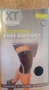 BNIB X-TONE FITNESS Neoprene Knee Support - Knees Compression- Large - Black - Picture 1 of 2