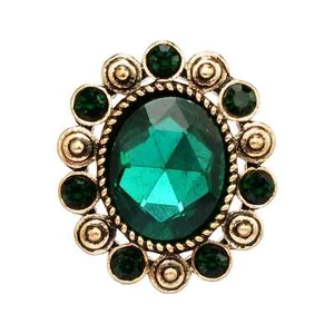 5pcs Vintage Gemstone Metal Buttons Oval Design for Sewing and Decorative Crafts - Picture 1 of 7