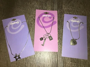Claire’s Heart Locket Key Star Necklace Lot Nwt New Old Stock Jewelry - Picture 1 of 5