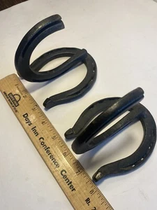 Set Of Black Horseshoe Wall Mounted Hooks. About 3-1/2” W. - Picture 1 of 2