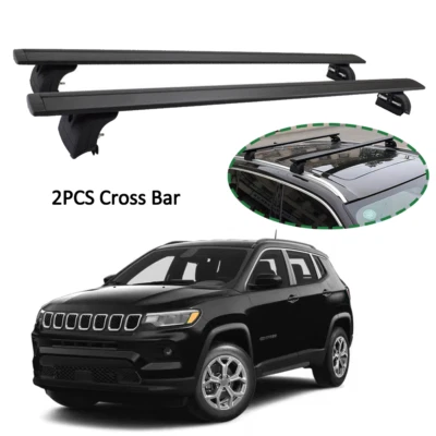 Barra transversal de techo 2 piezas para Jeep Compass 2017-2025 equipaje barra de carga kayak Foto 1 de 4