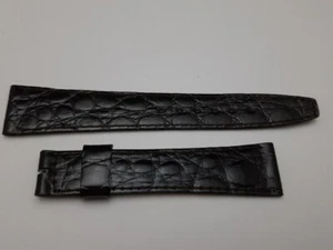 VINTAGE 1970'S 18X14 MM IWC DARK BROWN CROCO LEATHER BAND STRAP        #7346 - Picture 1 of 3