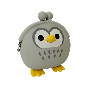 3D Cute Gray Owl Silicone Coin Pouch Clasp Wallet Mini Storage - Picture 1 of 5