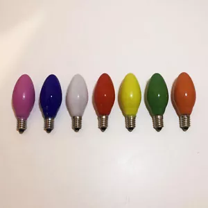 7X Replacement Christmas Light Bulbs 12V 3W E10 Opaque Multi Coloured Small M... - Picture 1 of 1