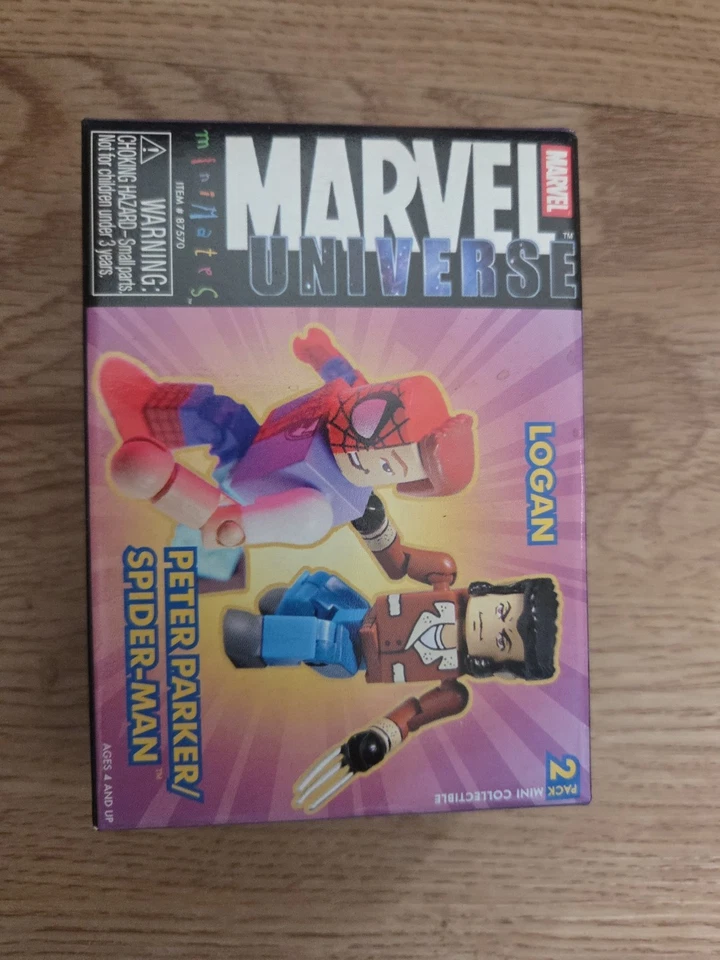 Juego Marvel Minimates the Amazing Spider-Man Peter Parker y Logan Foto 1 de 1