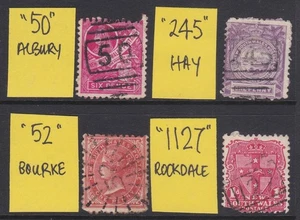 1897-1906 SET 4 NEW SOUTH WALES STATE PRE-DECIMAL STAMPS NUMERAL P/M's VFU #70 - Picture 1 of 1