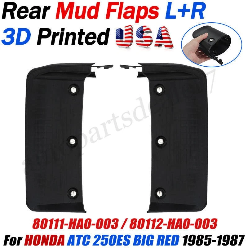2X For 1985-1987 HONDA ATC 250ES BIG RED REAR MUD FLAPS SPLASH GUARDS LEFT RIGHT - Image 1 of 4