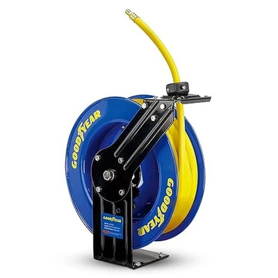 Goodyear Air Hose Reel Retractable 3/8"x 50' SBR 300PSI L815153G - BLUE/YELLOW - Image 1 of 4