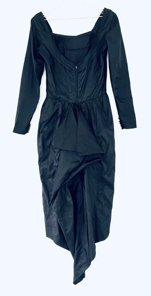 Винтажный потолок Chapman 1950-х черный шелк рыбий хвост коктейльное платье новом большой размер - Изображение 1 из 4