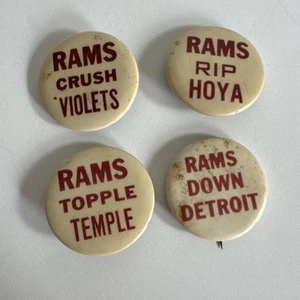 Vintage FORDHAM UNIVERSITY RAMS Pins - Lot of 4 - Football - Circa 1940s - Picture 1 of 3