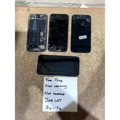 Lot of 4 Apple iPhone 7 A1778 Smartphone Black 4.7" IPS LCD (2GB+32GB) for Parts - Image 1 of 4