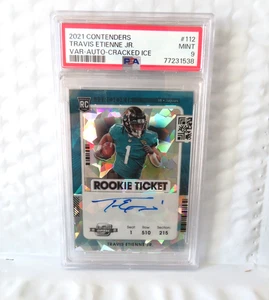 2021 CONTENDERS OPTIC TRAVIS ETIENNE VAR- AUTO CRACKED ICE  /22 PSA 9 - Picture 1 of 2