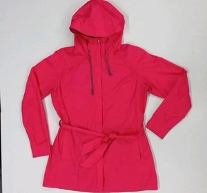 Columbia Omni Shield Damen Gr. XL durchgehender Reißverschluss rosa Kapuze Gürtel Regenjacke - Bild 1 von 8