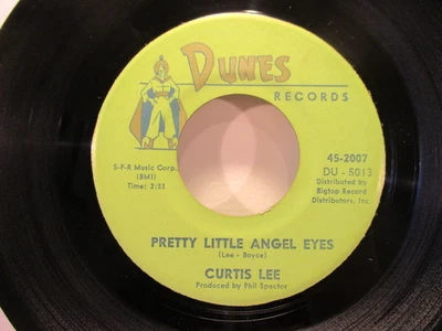 CURTIS LEE - Pretty Little Angel Eyes - Orig 1961 Dunes Records 45 rpm - Top 40 Foto 1 de 2