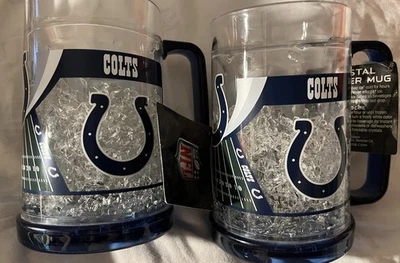 NFL Indianapolis Colts 16oz Crystal Freezer Mug, NEW LOT of 2 - Image 1 of 3