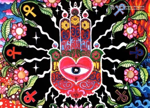 POSTCARD UV-Blacklight Fluorescent Glow-In-The-Dark Psychedelic Psy Goa Art Card - Picture 1 of 4