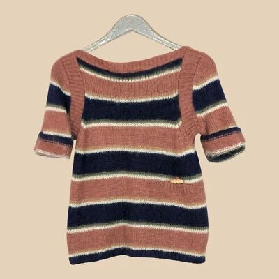 Suéter Mohair a Rayas CALYPSO ST. BARTH Silencioso Lujo Suave Artístico Elastizado Pequeño  Foto 1 de 4